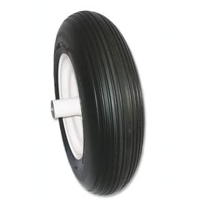 AMERITYRE Solid Wheelbarrow Black Ribbed Tire & Wheel Assembly