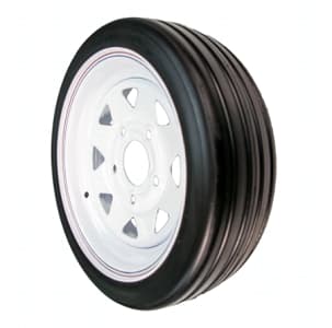 AMERITYRE Solid Industrial Vehicle Black Ribbed Tire & Wheel Assembly