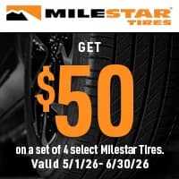 Milestar Tires Get a $50 Rebate